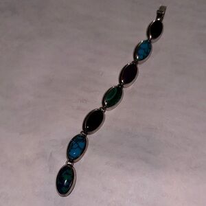 Elegant Silver and Turquoise Bracelet 925